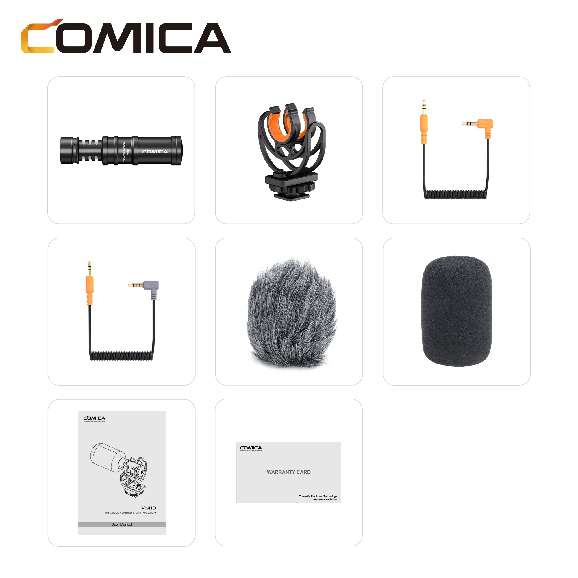 COMICA VM10 Mini Cardioid Condenser Shotgun Microphone Full Metal Design Plug and Play for Smartphones Cameras