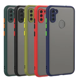 2 in 1 Color border Matte Case For Samsung Galaxy A11 M11 A12 A32 A52 A72 A10 A10S A20 A30 A50 S20 Simple Shockproof Cover Case