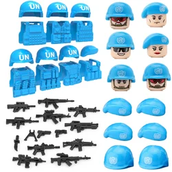 Un força equipamentos acessórios bloco de construção soldado figuras polícia swat tático colete capacete boina militar arma tijolos brinquedos