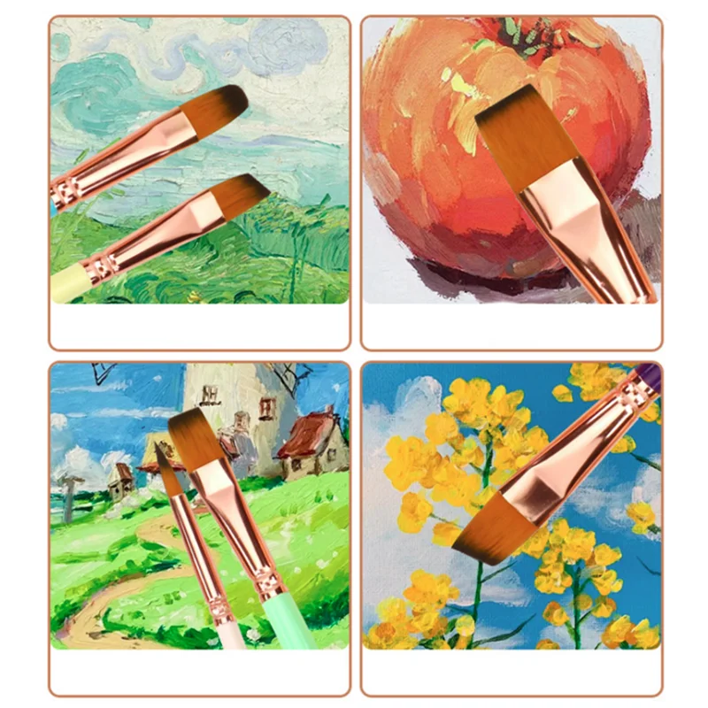 12本多機能ペイントメイクブラシセット、フェイスボディペイント、水彩油絵、アクリル、アーティストブラシペンキット用