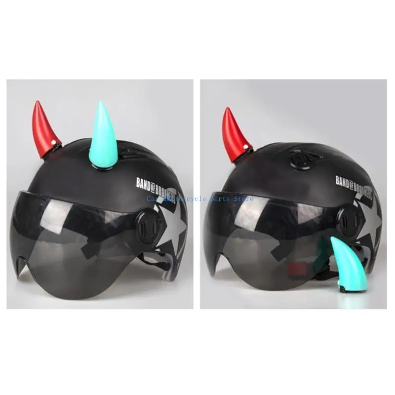 Y9UC Elektrische Fiets Motorhelm Cool Devil Ox Hoorn Decor Off Road Hoofddeksels Duivel
