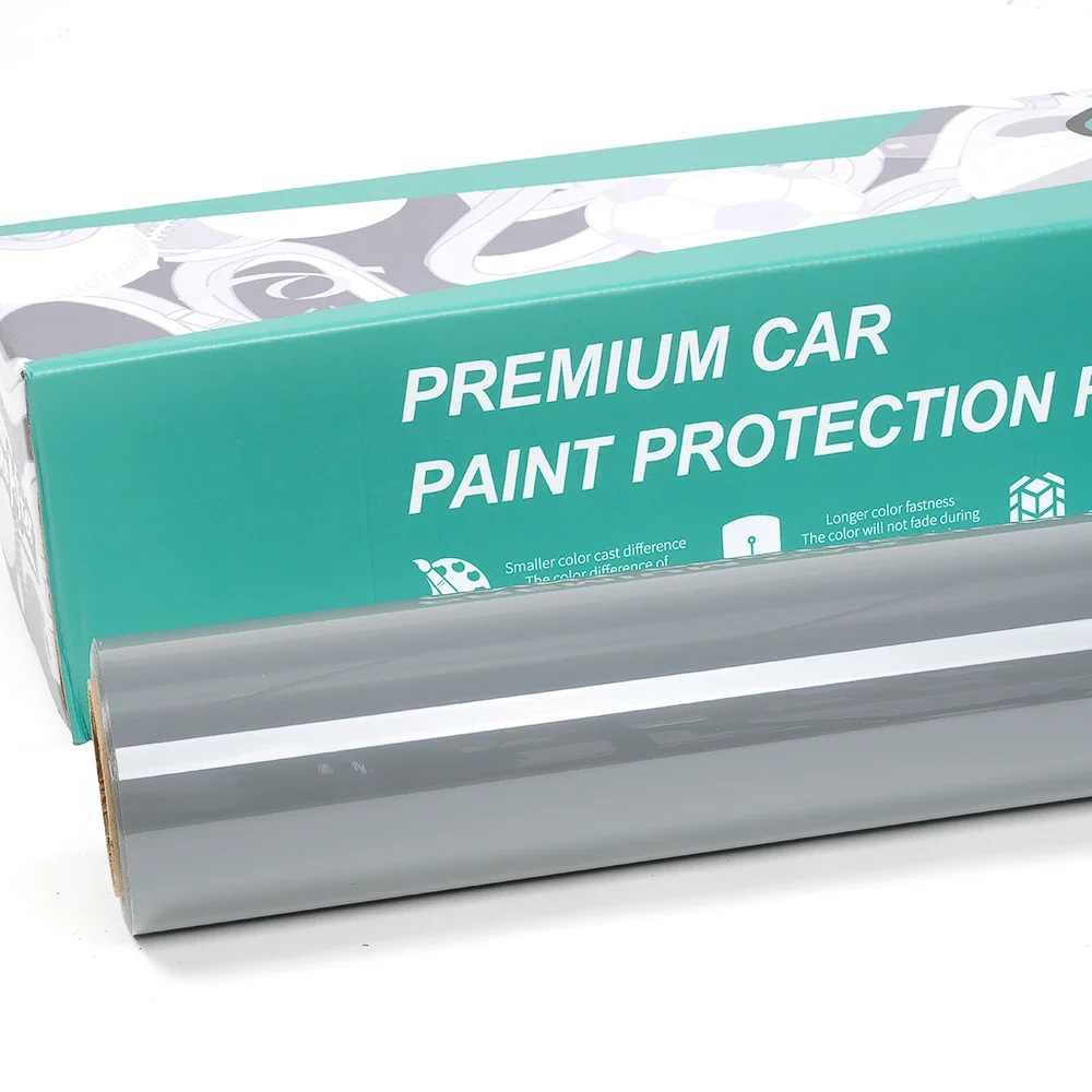 2025 Kustomisasi Pabrik Penjualan Terlaris 1.52X17M PET Liner Super Glossy Nardo Grey Vinyl Wrap