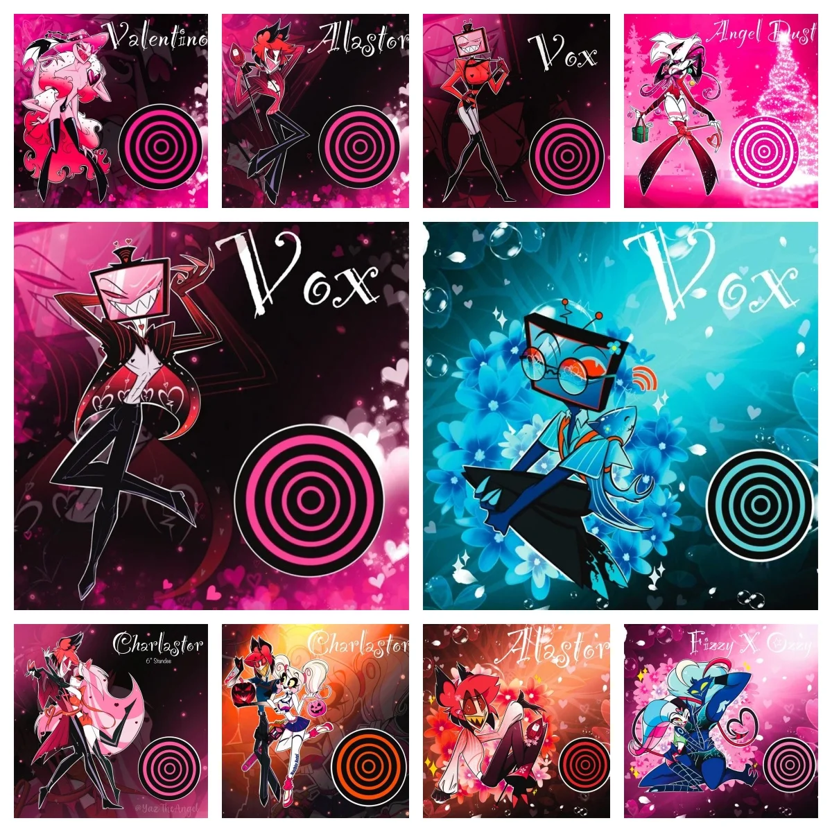 Hazbin Hotel Angel Dust Vaggie Husk Vox Adam Valentino Alastor Custom Acrylic Stand Desktop Ornament Festival Gift