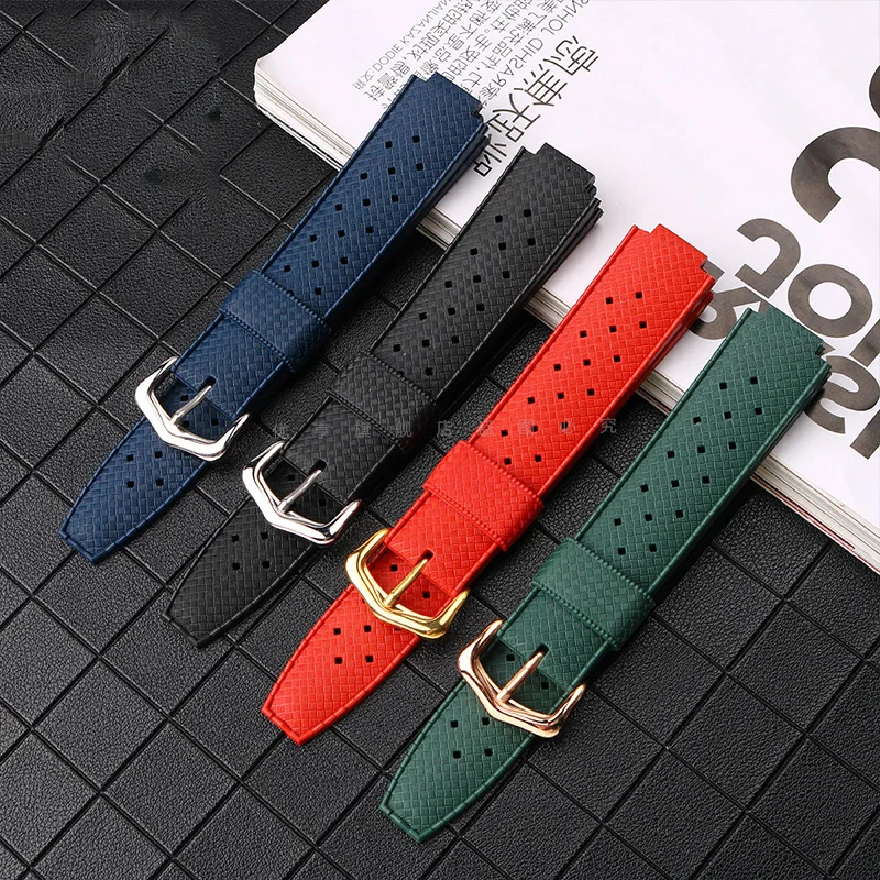 18-11mm,20-12mm,22-14mm Waterproof Silicone Watchbands 20mm Watch Strap For Cartier Blue Balloon Watch Rubber Strap