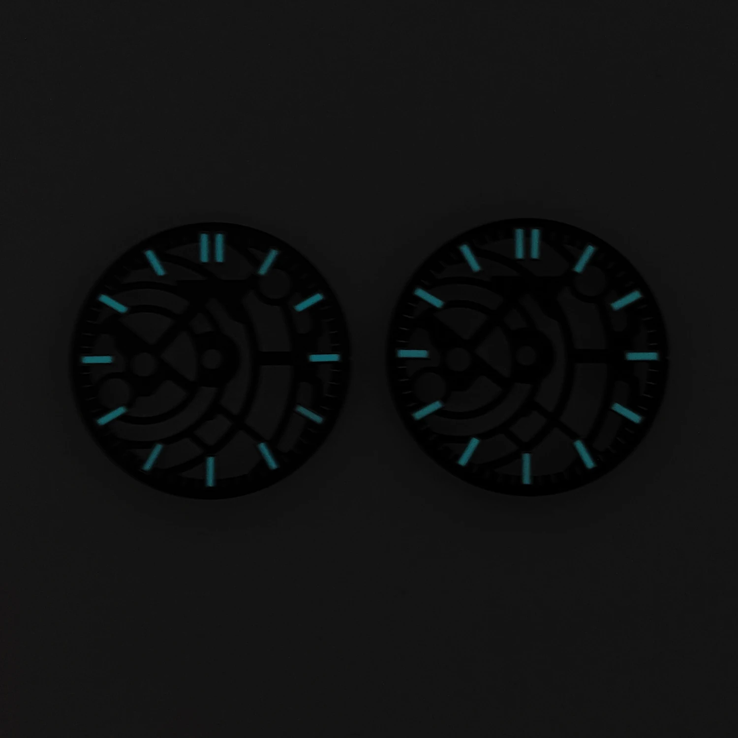 Skeleton Hollow-out Watch Dial 29mm Blue Black For NH35 NH38 NH70 NH71 NH72 Automatic Movement High Quality Watch Parts view 5