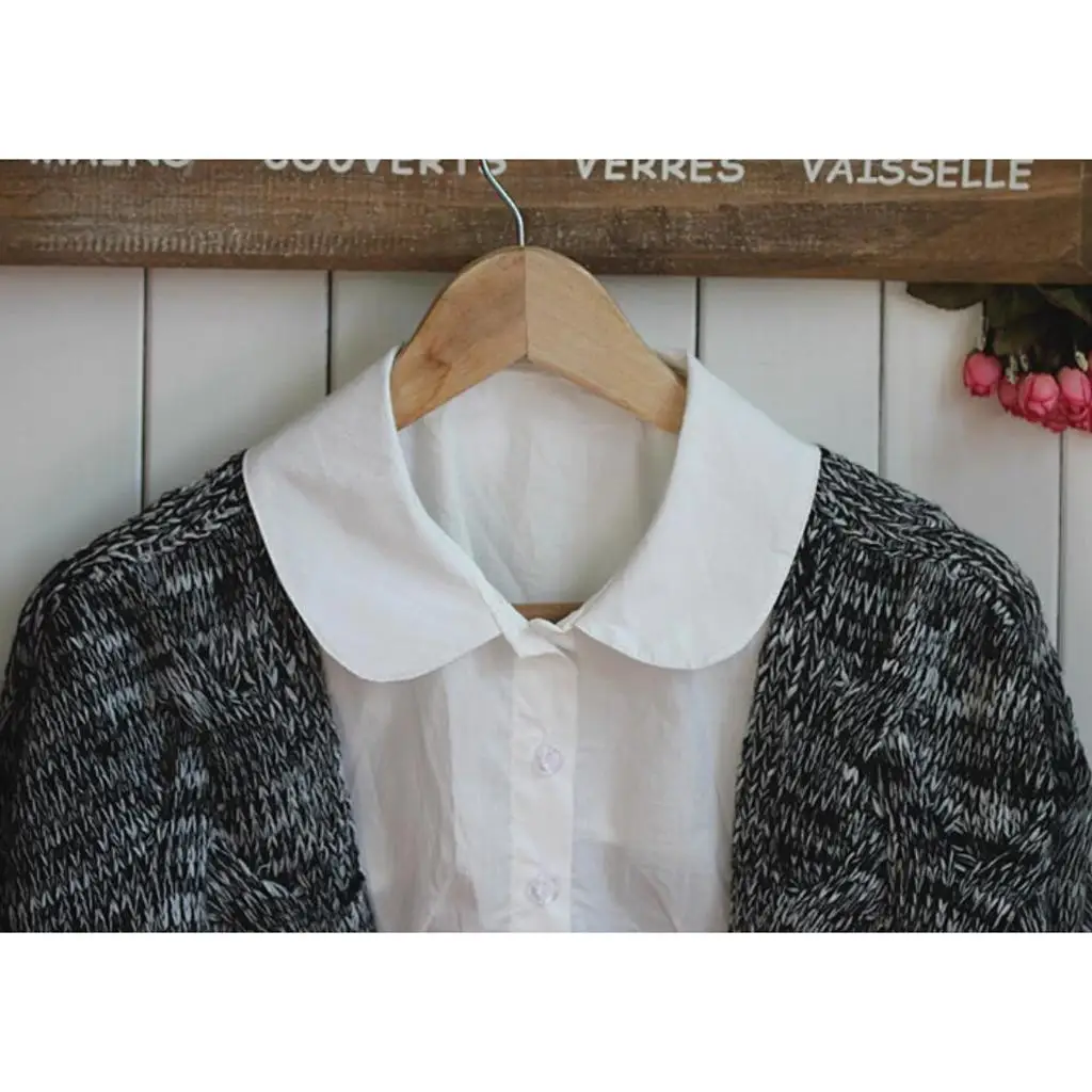 Detachable Fake Collar Pure Cotton Blouse Bibs Stylish False Doll Collar Half Shirt for Women Girls Daily and Party Use