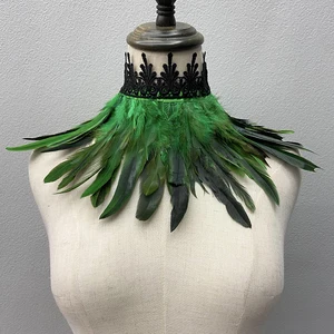 Siyah tüylü yaka gerdanlık kolye-kadın danteli, seksi, ten, stil şal, cadılar bayramı partisi buna değer dantelli doğal, yaka sahte Tüy yakasına 8 çekirdekli satışlar-no. 2