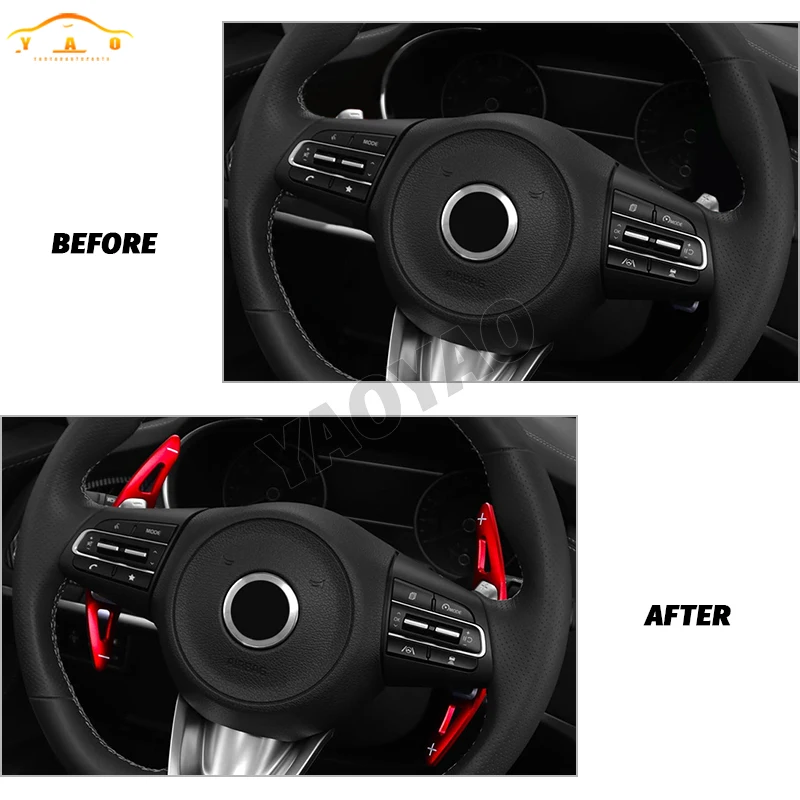 2PCS Aluminum Shift Paddle For Kia Stinger K8 CK 2018-2020 Car Steering Wheel Paddle Shifter Gear DSG Extension Accessories