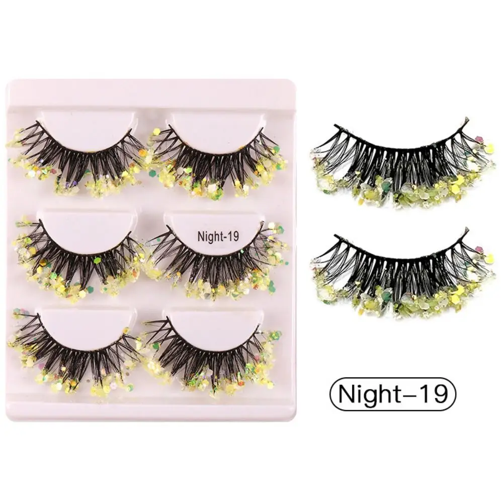 2 cajas de pestañas gruesas y esponjosas, pestañas de colores brillantes, extensión de pestañas, pestañas postizas 3D brillantes, lentejuelas exageradas