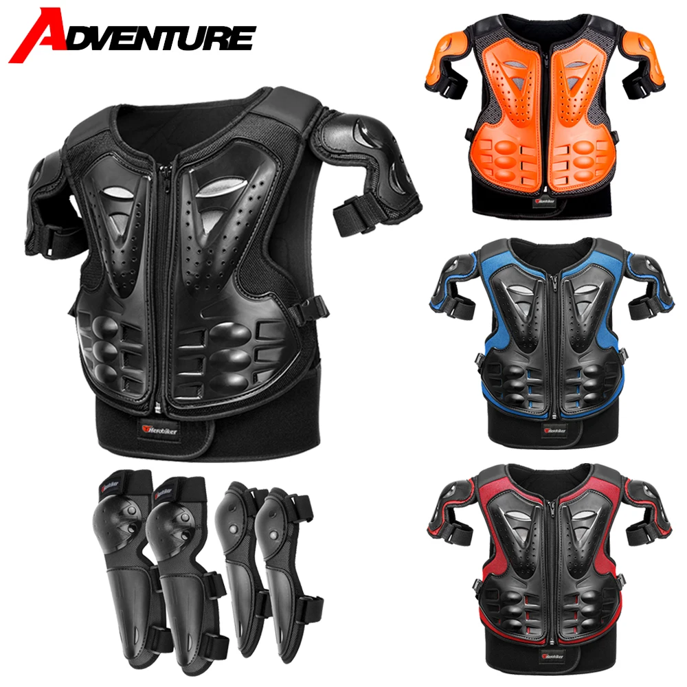 

Kid's Motorcycle Armor Chest Vest Protection Motocross Body Armor Jacket Protective Armors Riding Kneepads Elbowpads Moto Armor
