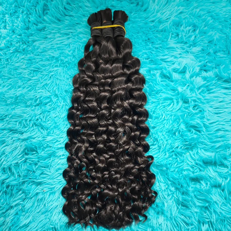 100% Human Hair Bulk Natural Black Hair Extensions Indian Remy Hair No Weft Straight Hair Premium Quality Hair Weaving Bundles