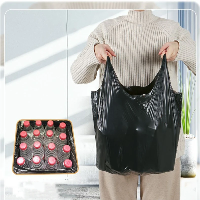 Bolsa de basura portátil para el hogar, bolsa gruesa desechable pequeña de gran capacidad para Hotel y oficina, color negro, 1000 piezas