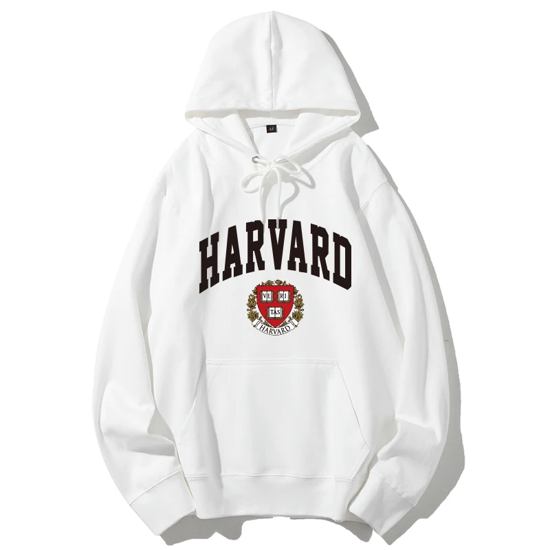 

Hot-selling HARVARD University Emblem Printed Hooded Sweatshirt Autumn and Winter School Uniform Harvard American University