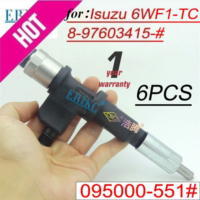 

6X 095000-5510 Diesel Injector 095000-5511 Engine Sprayer 0950005516 Genuine for Isuzu N-Series 6WG1 15.7L 6WF1-TC 8976034152