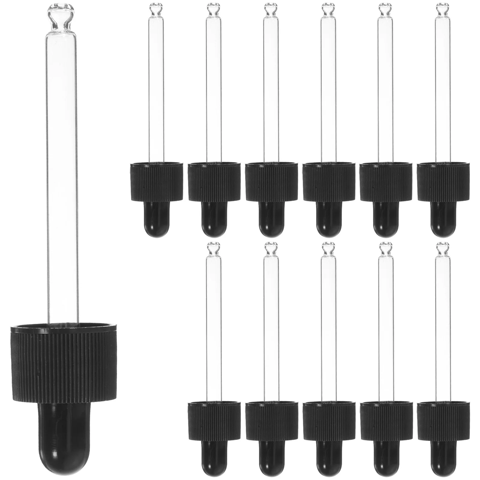 12 個のガラススポイト、滴下防止エッセンシャルオイルボトル、軽量で持ち運び可能、工芸品や科学実験用ガラススポイト