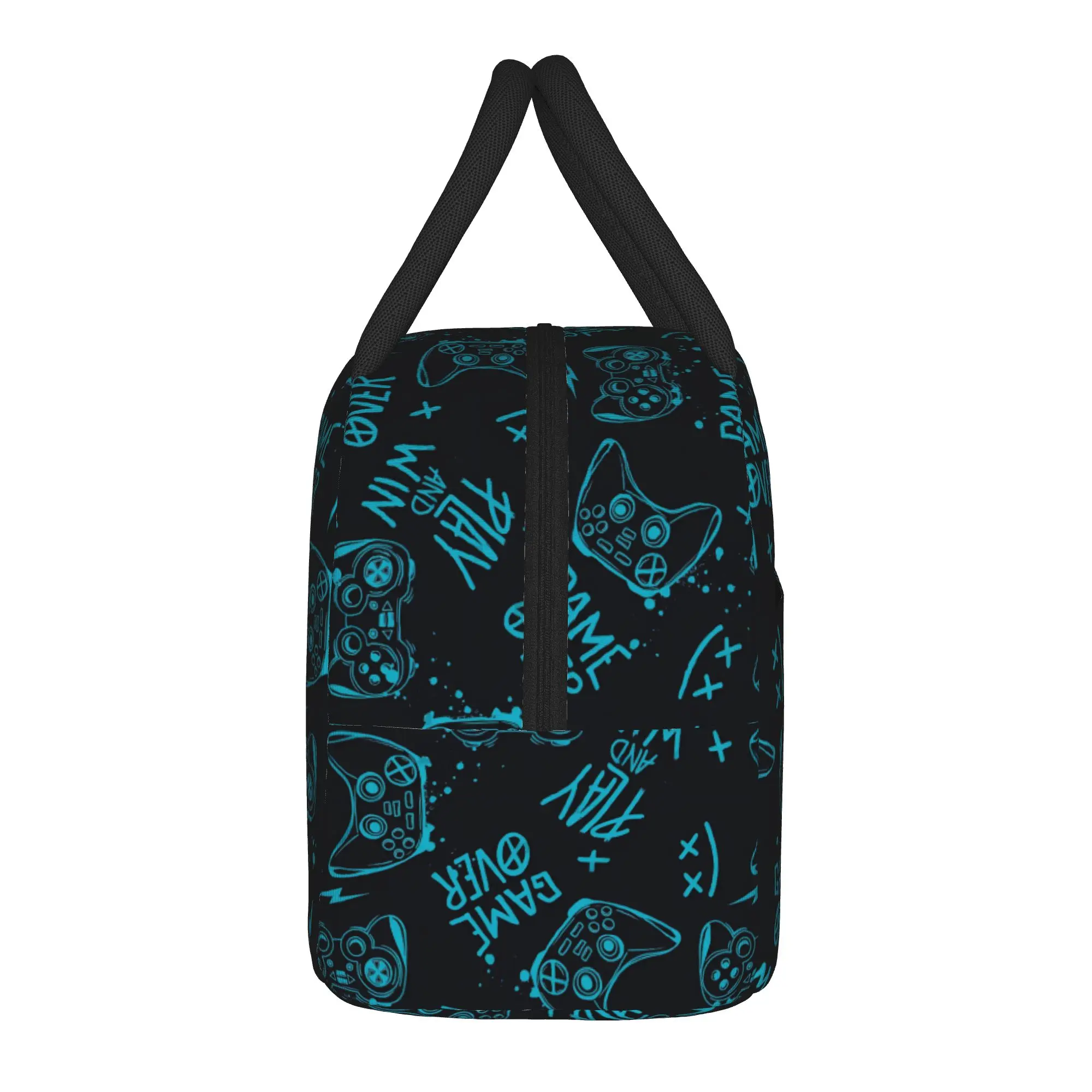 Video Game Gaming Controller Insulated Lunch Bag High Capacity  Lunch Container Thermal Bag Tote Lunch Box College Picnic