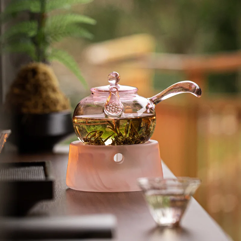 High Borosilicate Glass Teapot Thickened High Temperature Resistance Side-handle Pot Small Household Anti-scald Green Tea Teapot