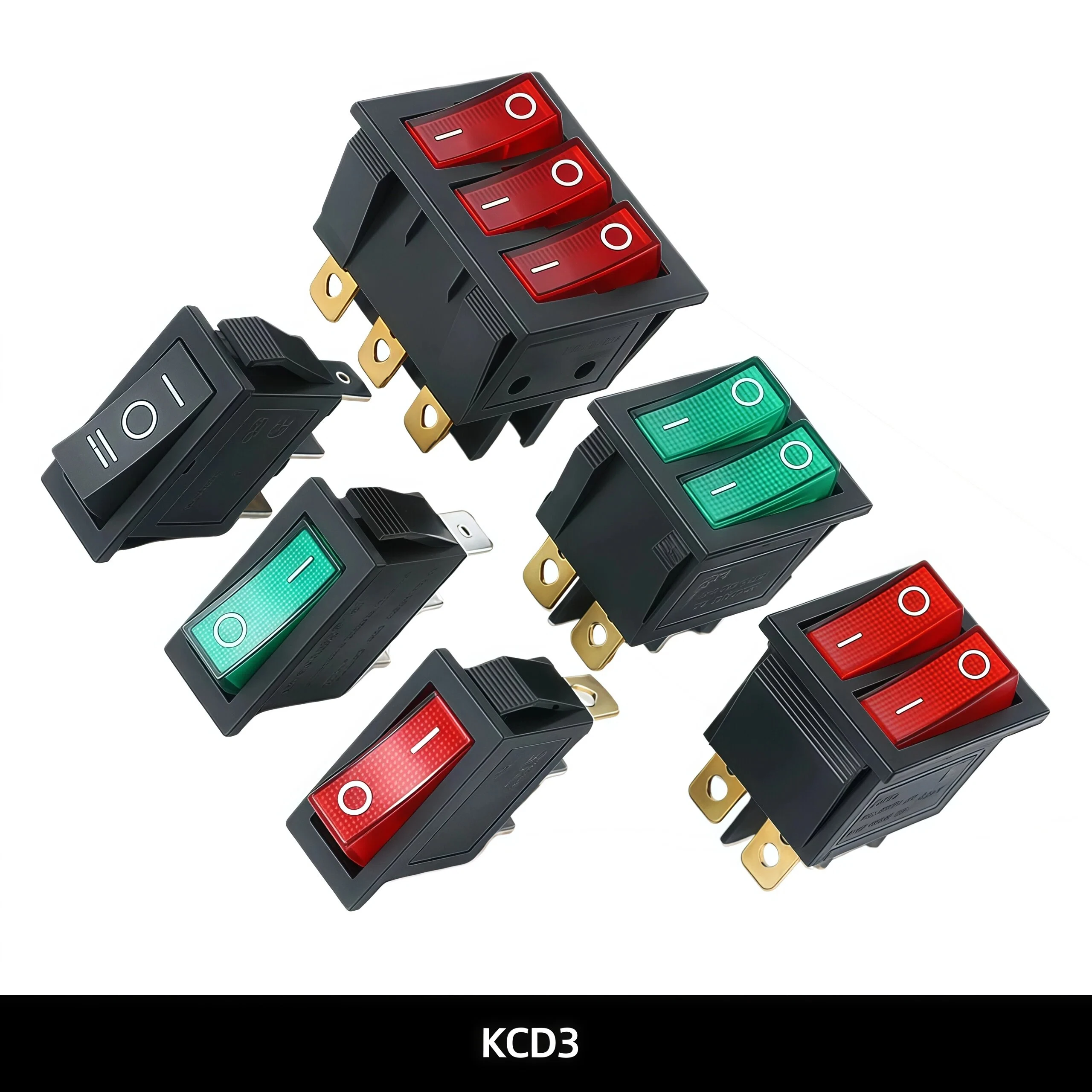 Electric Cooker Switch Button KCD3 Multi-Function Electric Rice Cooker Boat-Shaped Switch with Light for Electric Griddle