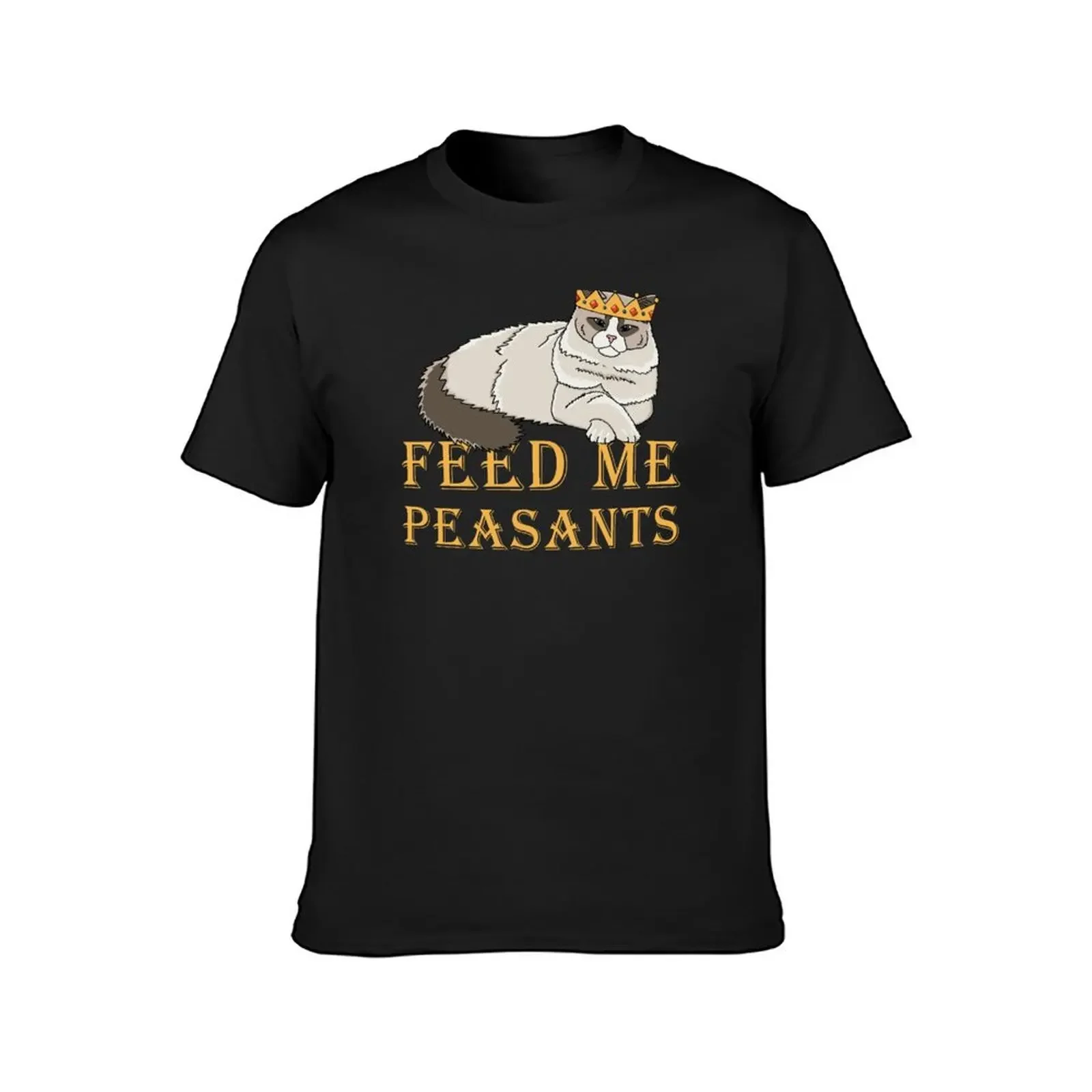 Feed Me Peasants - Royal Ragdoll Cat - Ragdoll Cat in Crown T-Shirt anime tshirt cotton graphic tees tees Men's cotton t-shirt