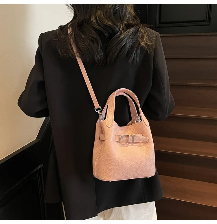 Женская сумка-ведро 2025 года — минималистичная дизайнерская сумка через плечо, небольшая сумка через плечо с текстурой премиум-класса