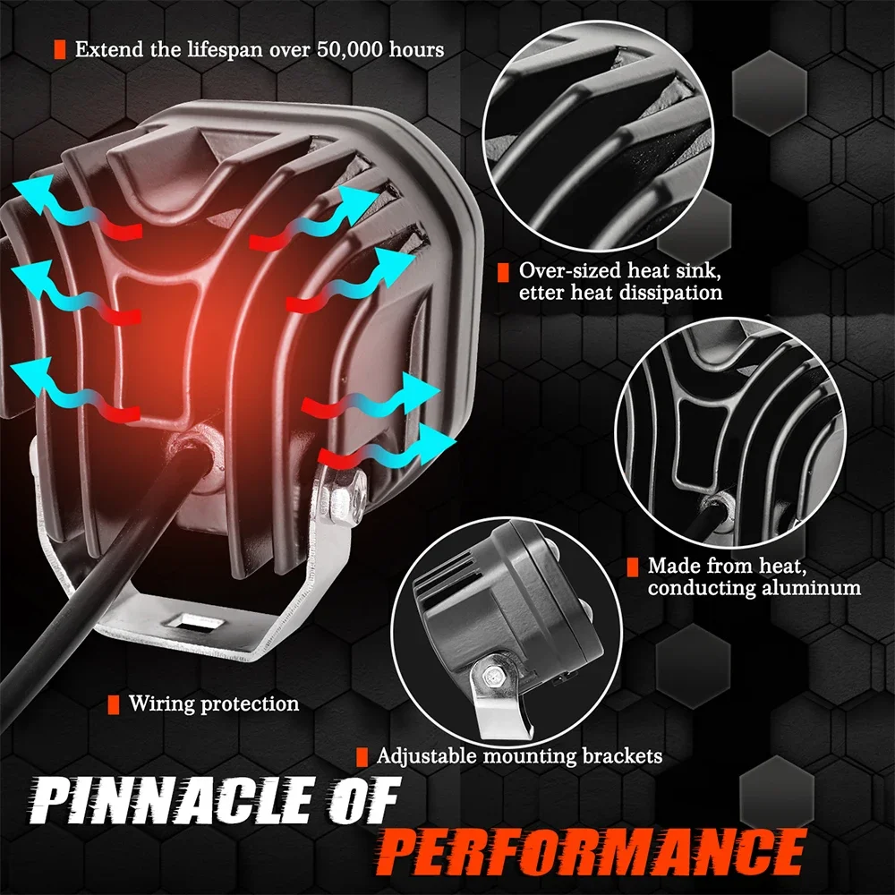 سيارة موتو عدسة Led الأضواء 500 واط دراجة نارية LED العلوي أضواء الضباب العارض موتوكروس إشارات كشافات الإضاءة لكاواساكي