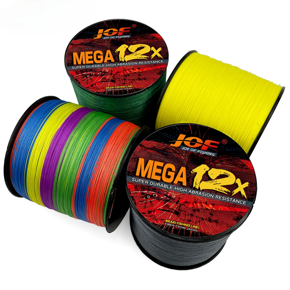 JOF 300/500M Multifilament PE Fishing Line X12 Threads Super Strong 11.3KG-54.5KG Braided Lure Wire 0.8#-8.0# for All Waters