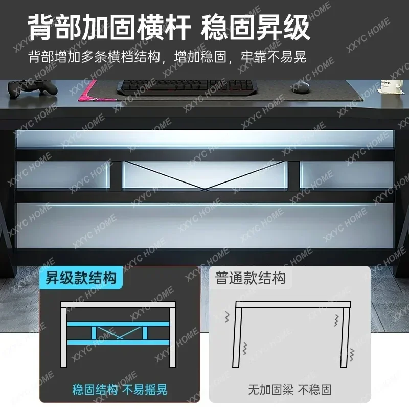 Modern Writing Computer Desk, 47inch Heavy Duty Study Desk with Z-Shaped Metal Leg, Luxury Simple Home Office Computer Desk