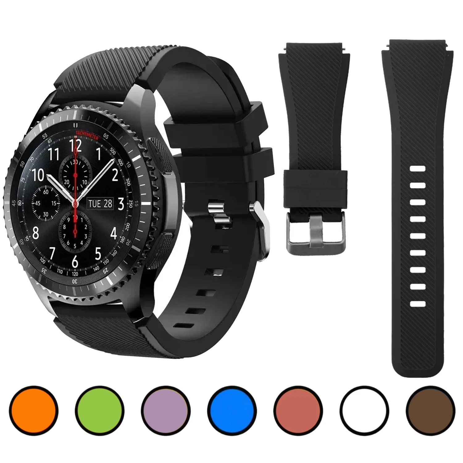 22 mm Band für Samsung Galaxy Watch 5/4/Classic/46 mm/42 mm/Active 2 Gear S3/S2 Silikonarmband Huawei GT/GT3/2 Pro Armband