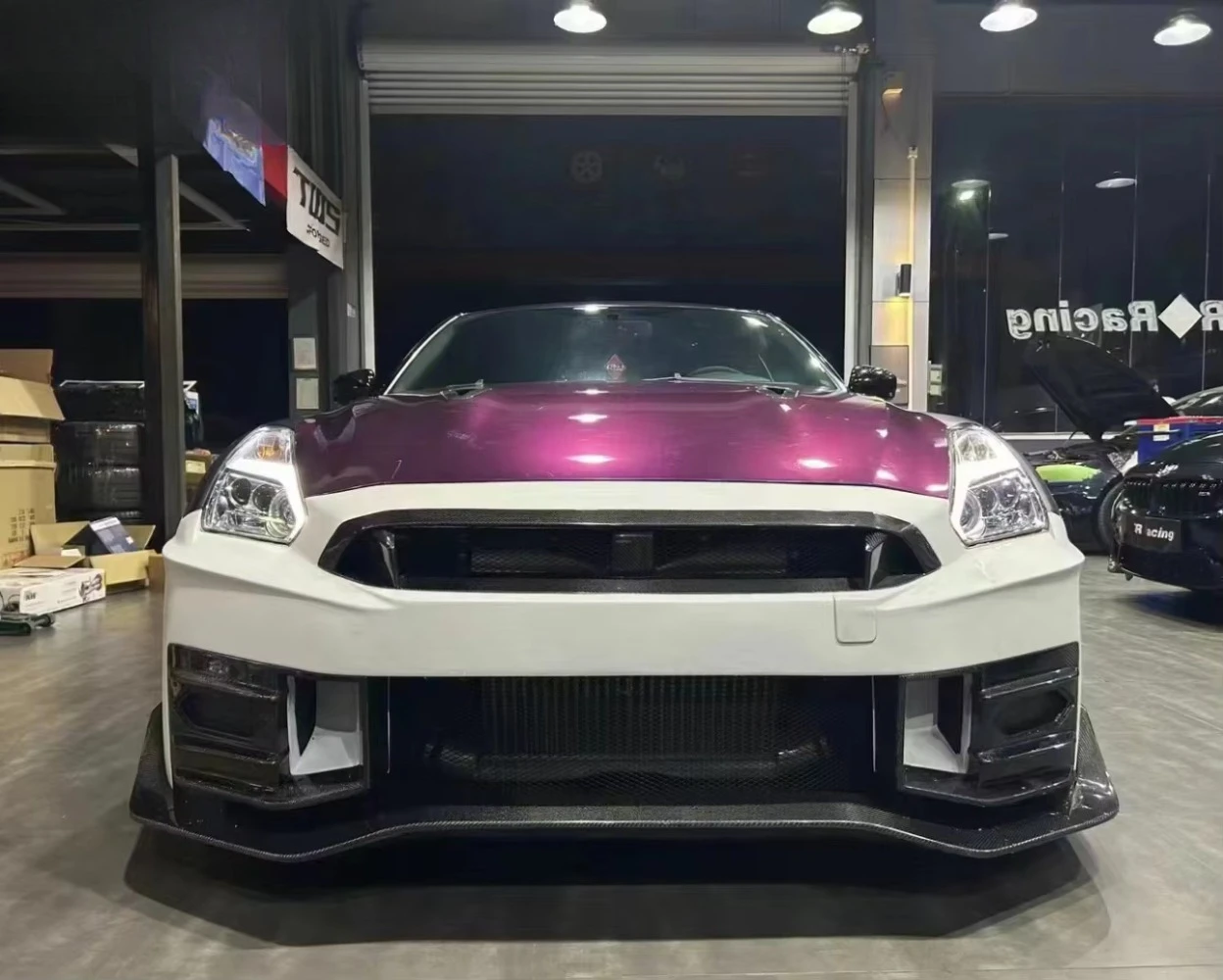 NS Style Carbon Fiber Full Body Kit Fit for  GTR R35 2007+ OEM Fitment Front Rear Bumper Side Skirts