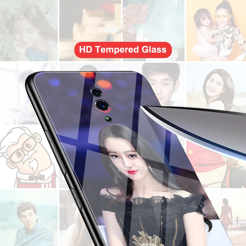 DIY Tempered Glass Case for OPPO Find X6 X5 Lite X3 X2 Neo Pro Reno 7 5 4Z 4 A96 A56 A53 A91 A94 Realme 6 GT X7 C55 Custom Cover