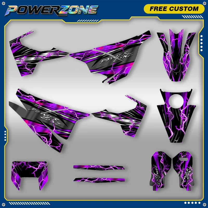 PowerZone Holographic Chrome Custom Graphics Backgrounds Decal Stickers For Husqvarna 2020 2019 -2015 SUPERMOTO 701 ENDURO 04