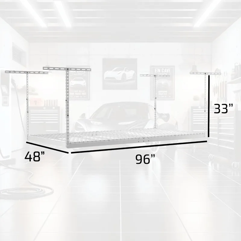 2-Pack 4X8 Monsterrax Overhead Garage Opbergrek, Plafondrek Voor Garageplanken, Organisatie, Verstelbare Hangende Opslag