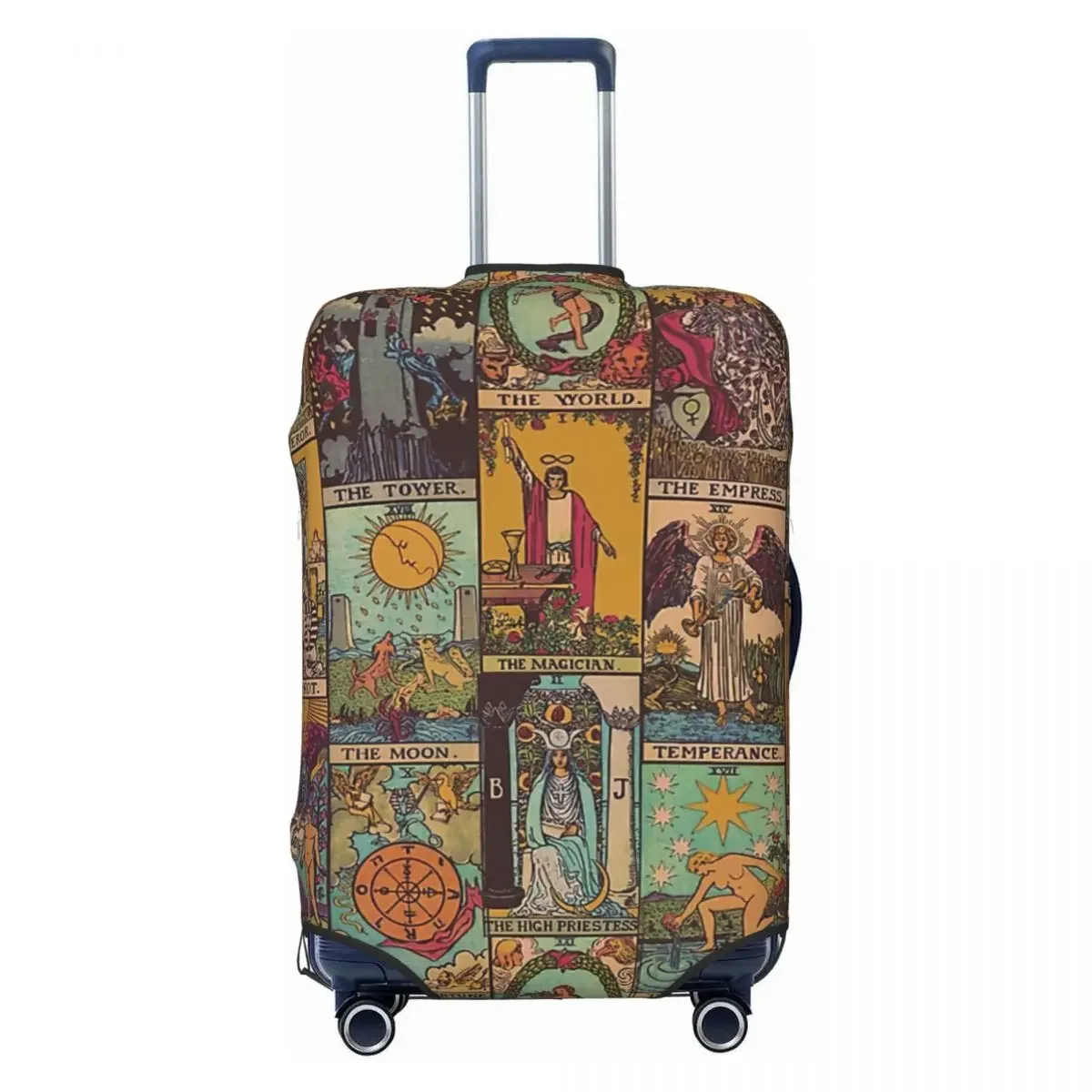 The Major Arcana Of Tarot Vintage Patchwork Luggage Protective Dust Covers Elastic Waterproof 18-32inch Suitcase Cover Travel