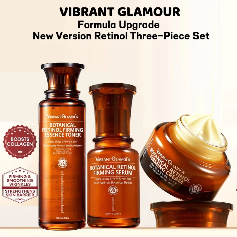 VIBRANT GLAMOUR Neuheit Anti-Aging Kollagen Feuchtigkeitsspendendes Pflanzenretinol Dreier-Set – Detail 1