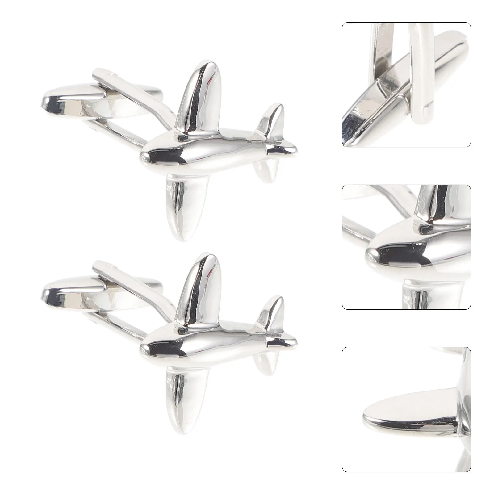 

1 Pair Airplane Cufflinks For Men Smooth Long-Lasting Shirt Studs Suit Accessory Metal Cuff Links Clothes Jewelry Decorative