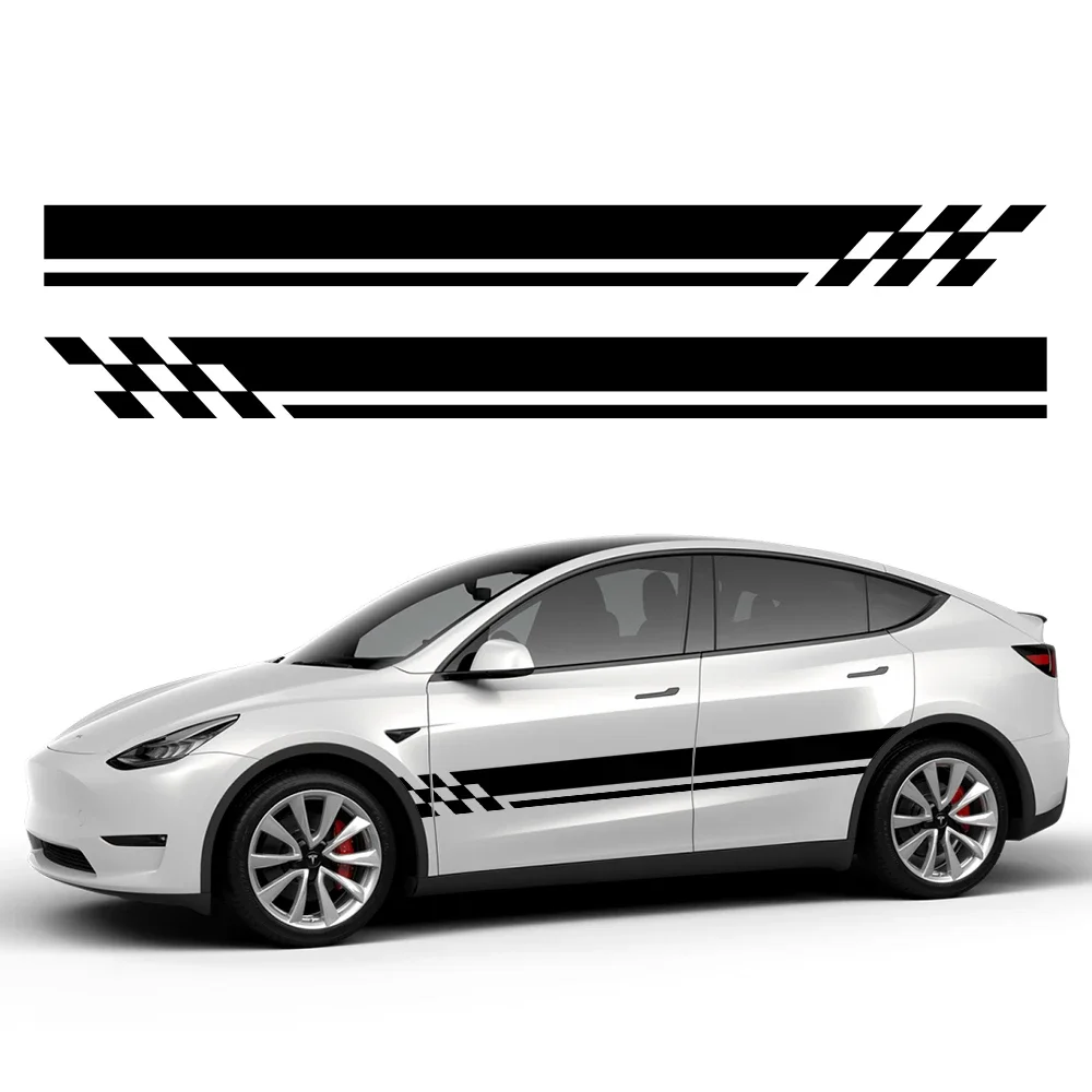 

For Tesla Model Y 2017-2024 Car Door Side Decal Kit PVC Stickers Waterproof Vinyl Film Auto Decoration Exterior Car Accessories