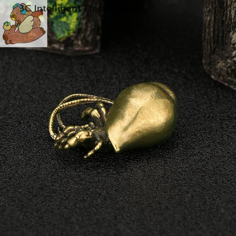 【K】 Figurines de crabe ermite en laiton vintage, statues d'animaux marins pour la décoration de la maison et du bureau