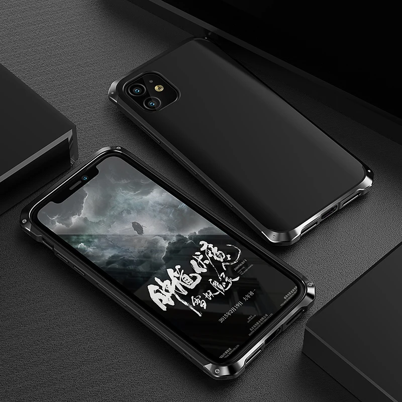Luxury Shockproof Element Metal Cases For Iphone 13 12 11 Pro Xs Max X Xr Hard Aluminium Alloy Hybrid Plastic Back Cover case
