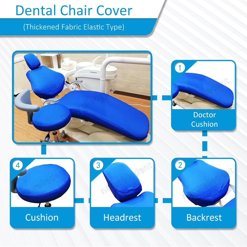 

4-piece dental chair seat cover protective cover set high quality fabric elastic headrest cover backrest cushion stool cover