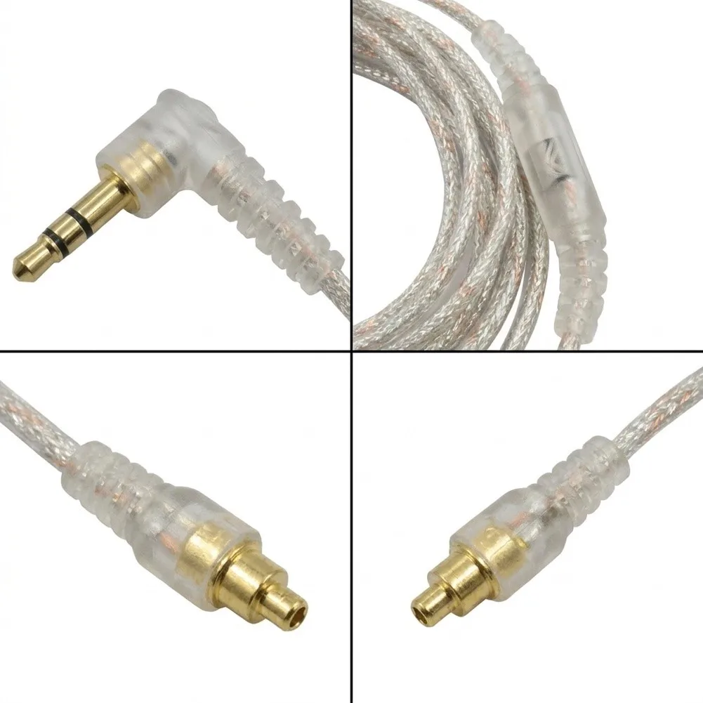 Copper-Based Transparent Audio Cable for Shure SE535 SE215 UE900 W40 SE425 In-Ear Monitors with Precision Termination
