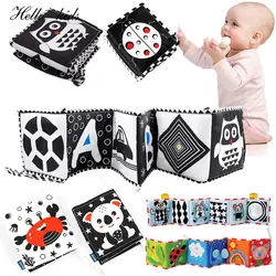 Sensory Cloth Book Baby Toys 0 12 Months Newborn Bed Sticker Crib Bumper Black and White Animal Quiet Books Montessori Baby Book