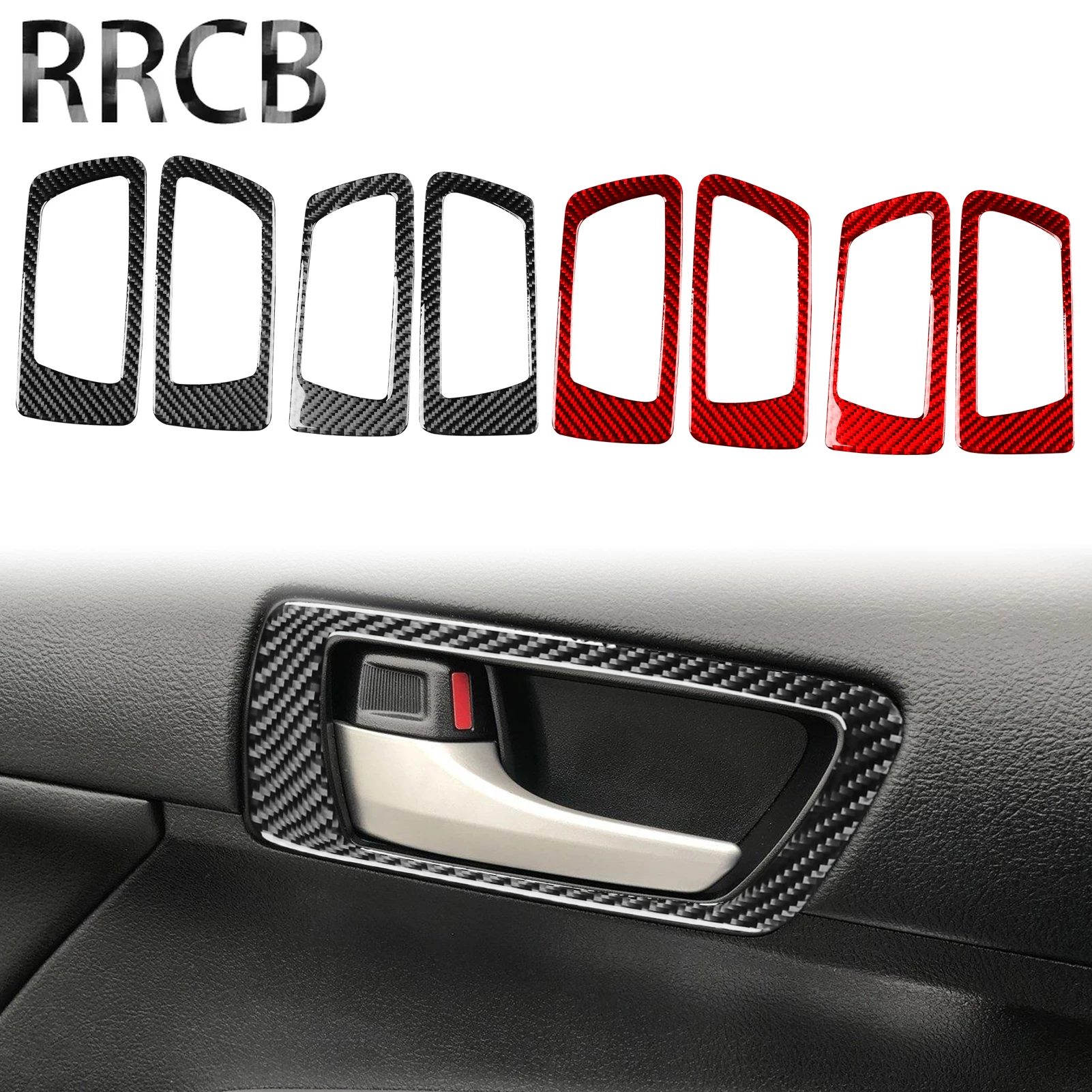 

For Toyota Camry XV50‌ 7th 2012-2014 Car Accessories Carbon Fiber Door Handle Door Bowl Interior Cover Decorative Stickers Trim