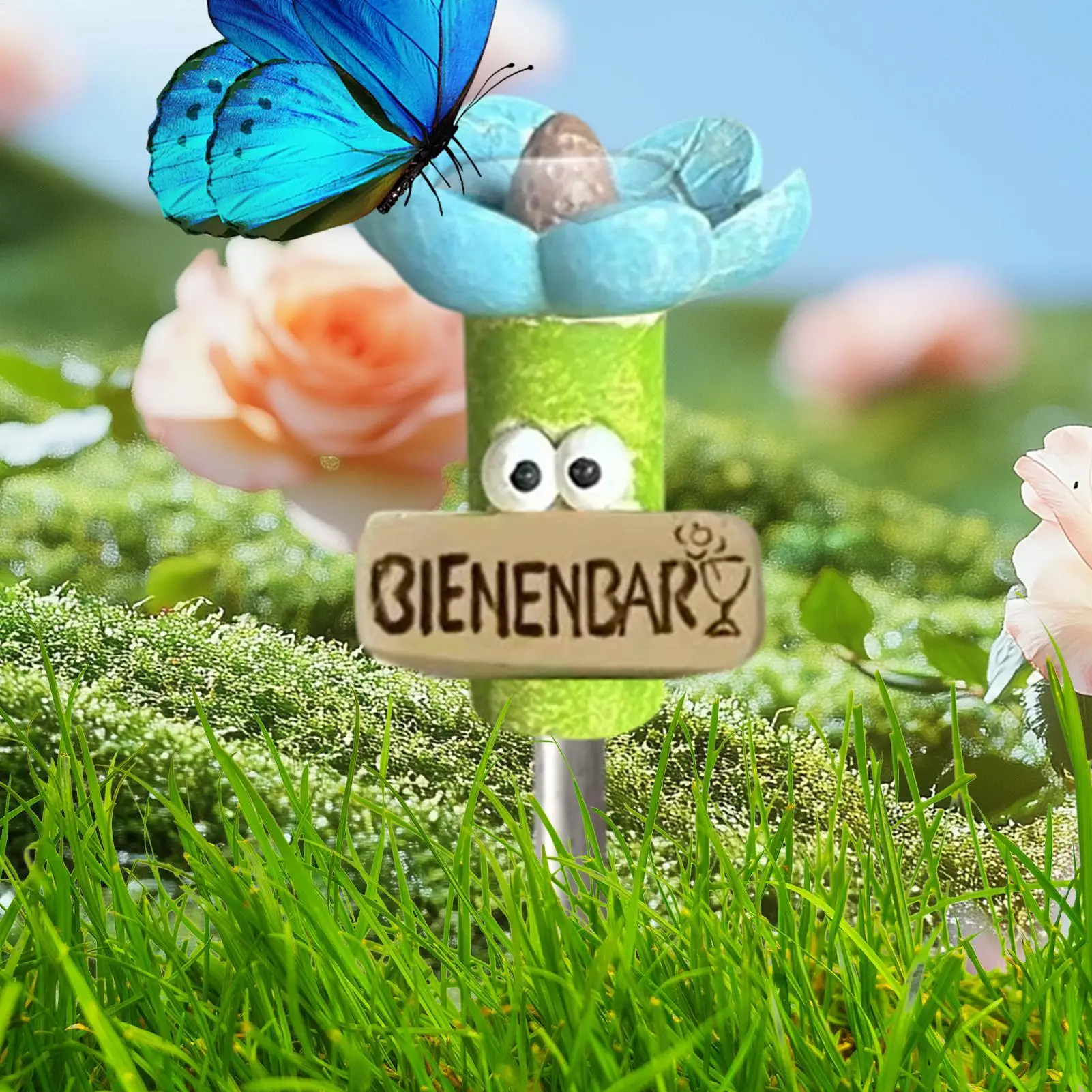 

Bee Watering Station Flower Shaped Decorative Butterfly Bowl Bee Feeder Butterfly Drinking Cups for Outdoor Porch Courtyards