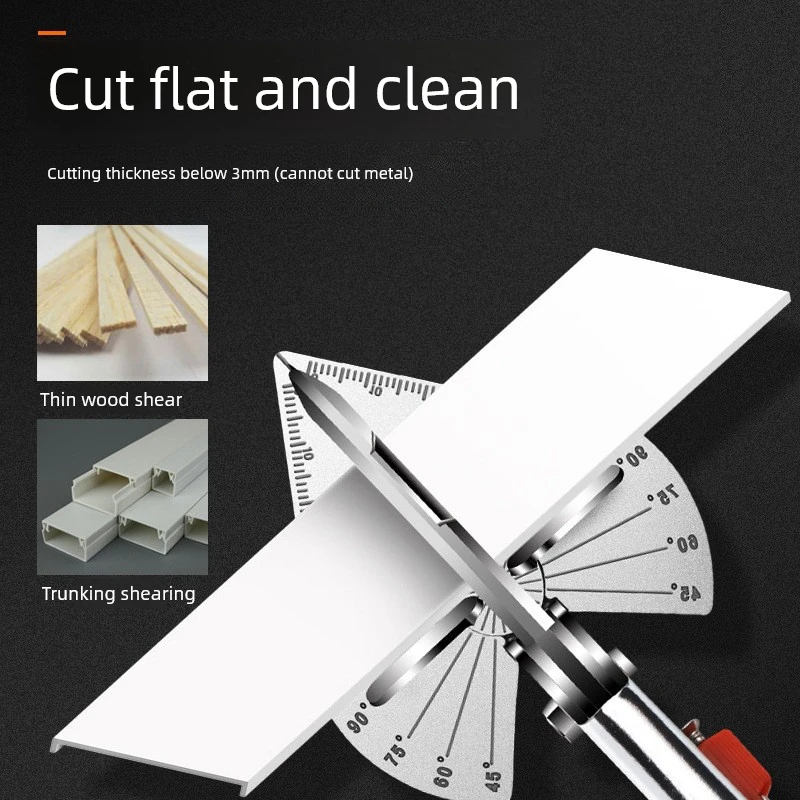 Multi-angle Bevel Scissors Angle Shear 45-135 Degree Angle Mitre Siding Wire Duct Cutter with Replacement Blades and Spanner