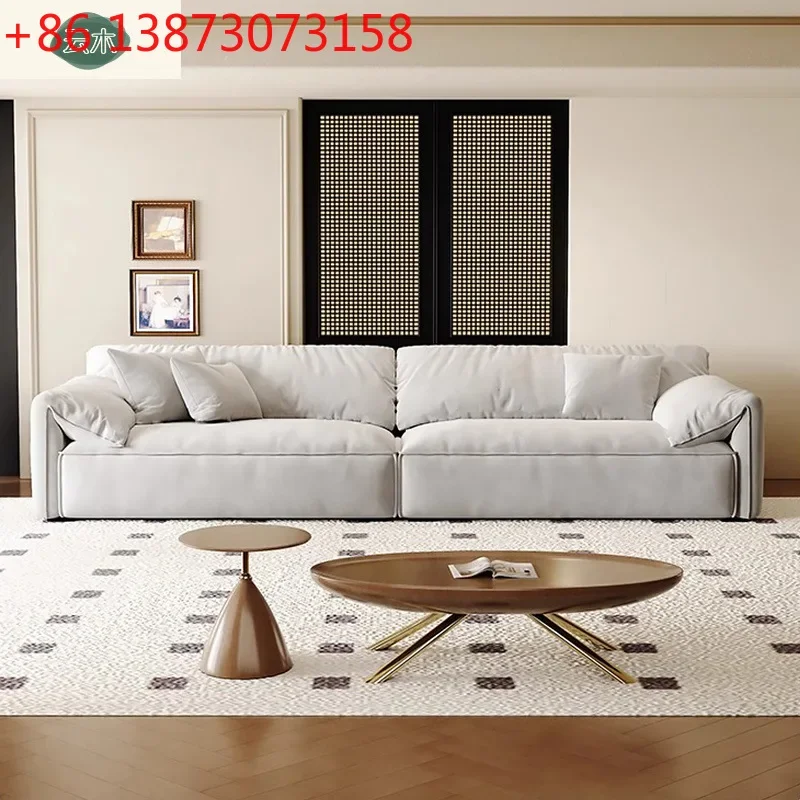 Frosted fabric size apartment modern simple elephant ears down Italian minimalist living room sofa