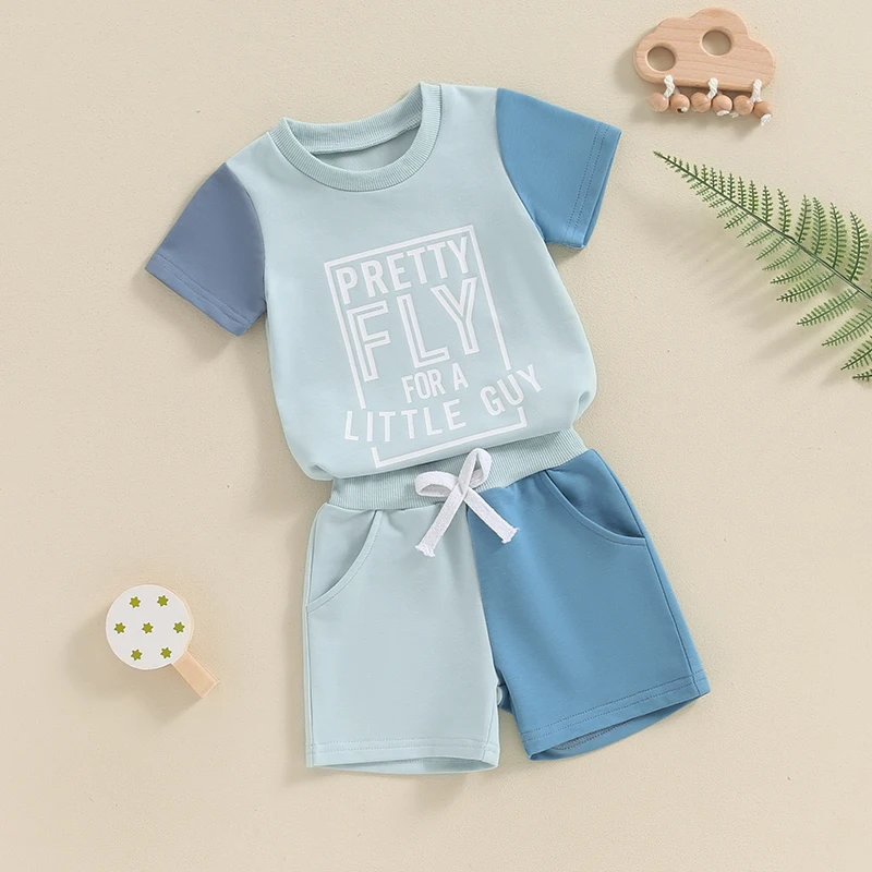 

Toddler Baby Boy Summer Outfit Short Sleeve T Shirt Top Casual Shorts Set Infant Newborn Clothes 6 12 18 24 Month 2T