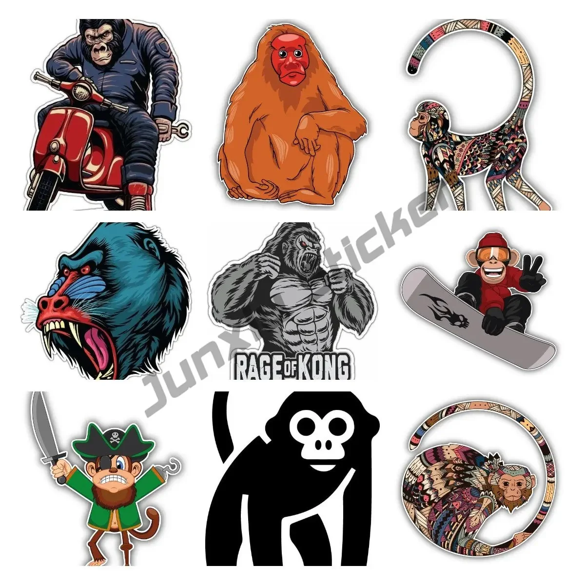 

Rage Of King Kong Gorilla Monkey Ape Car Bumper Window Circle Sticker Vinyl Decal Vehicle Exotic Animal Car Decoration