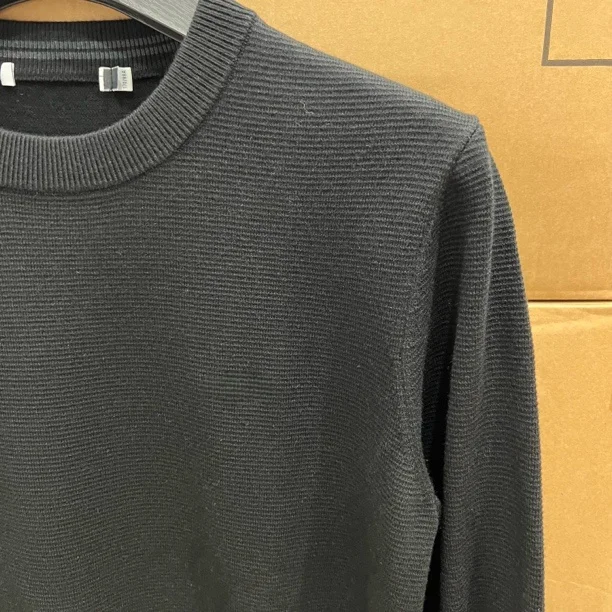 

Men's round Ne Knitwear Embroidered Letter Bla Elastic Neline 890H Slim Fit Long Sve Casual Inner Wear Spring Autumn