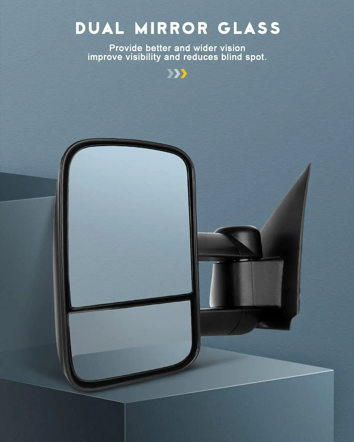 Power Towing Mirrors for 1997 - 2004 Vehicles, Plastic Material (Assumed), Black Color, Suitable for Ford Models