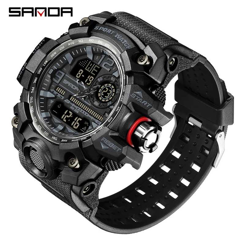 2022 Sanda Top Brand Sports Men\'s Watches Military Quartz Watch Man Waterproof Wristwatch For Men Clock Shock Relogios Masculino